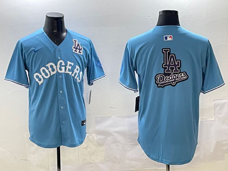Men Los Angeles Dodgers Blank Light Blue Throwback Game 2025 Nike MLB Jersey style 31